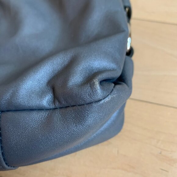 COACH Gray Pleated Leather "Ashley" Bag w/Scarf - Picture 4 of 10